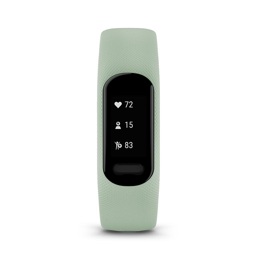 Garmin, vivosmart 5 S/M, Watch, Watch Color: Black, Wristband: Cool Mint - Silicone