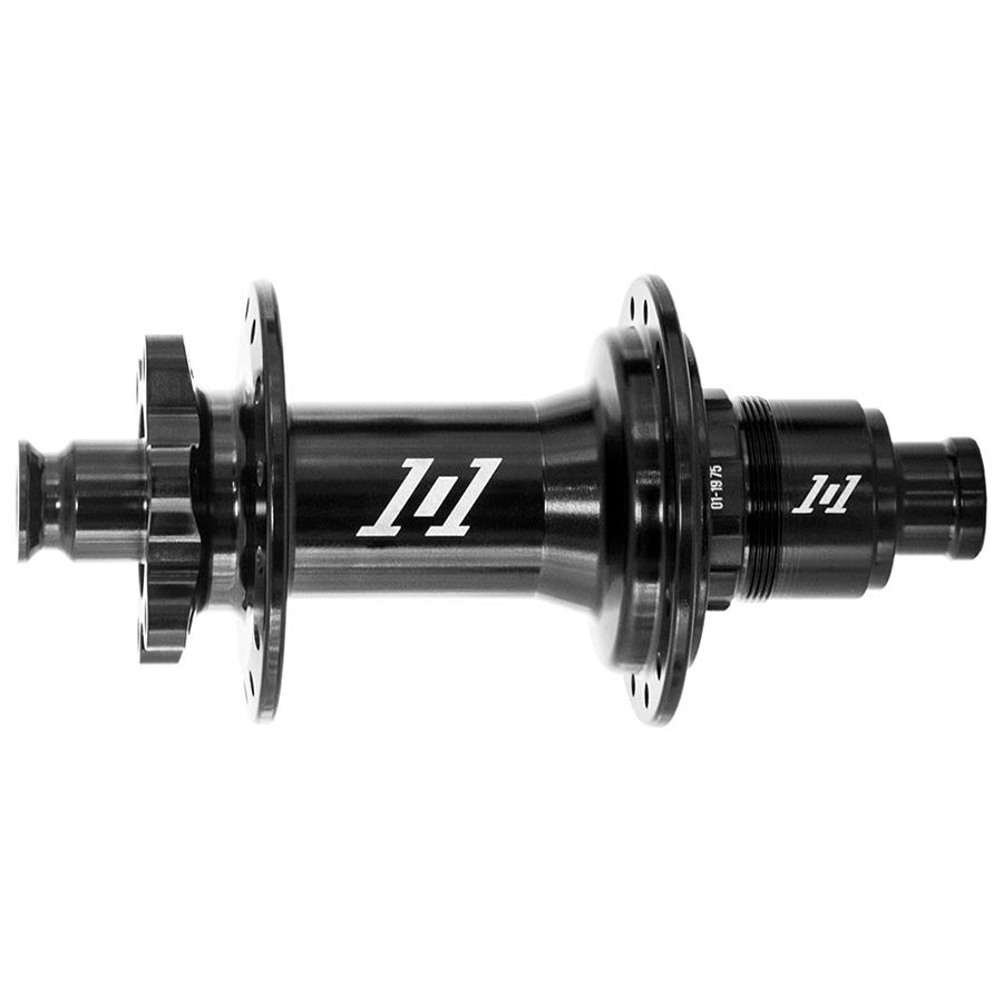 Industry Nine 1/1 Classic Boost 6B rear disc hub in black, 32h, 12mm thru-axle, SRAM XD, 148mm boost spacing.