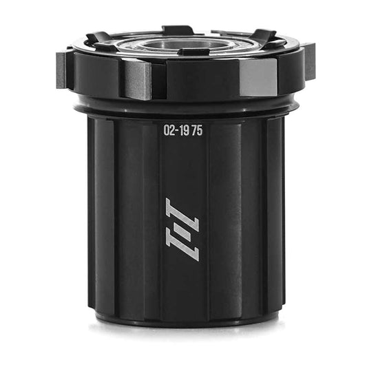 Industry Nine 1/1 Freehub Body for Shimano road and MTB 11-speed hubs, shown with mounting details and brand markings.