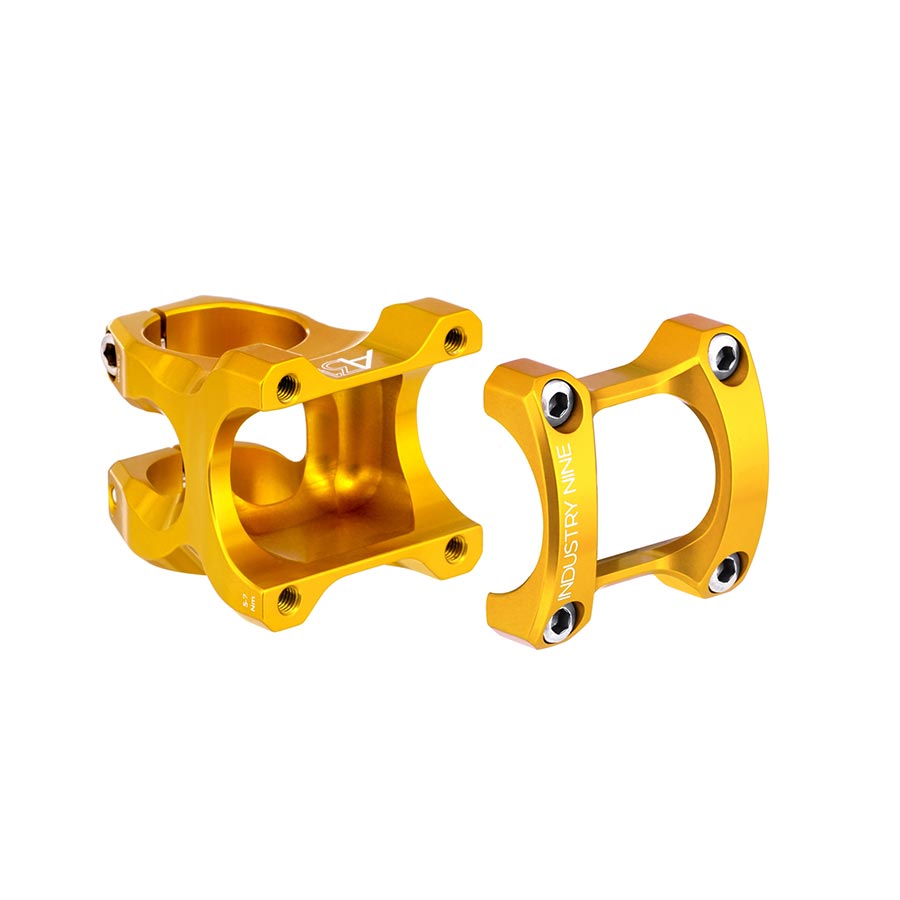 Industry Nine A318 Threadless Stem in black with 30mm steerer tube, 1-1/8 inch diameter for bicycle handlebar mounting.