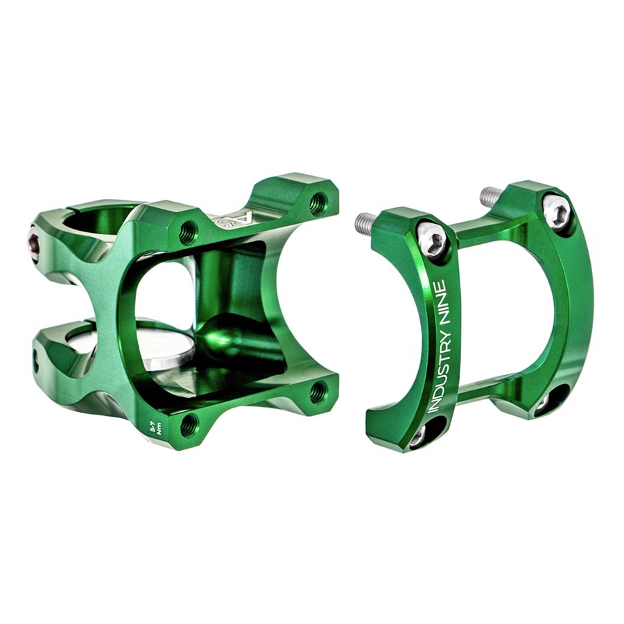 Industry Nine A35 threadless stem in black, 32mm steerer, 1-1/8 inch compatible, for mountain or road bikes.