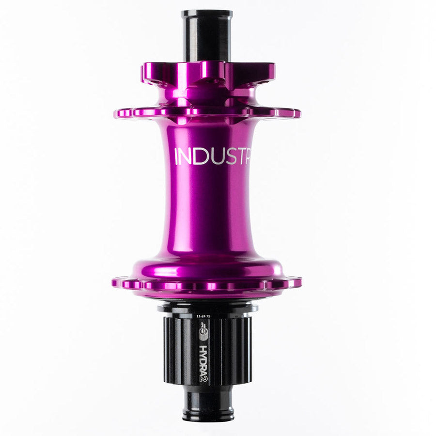 Industry Nine Hydra 2 Boost MicroSpline disc hub in black, 32h, 12mm thru-axle, Shimano Micro Spline compatible bike component