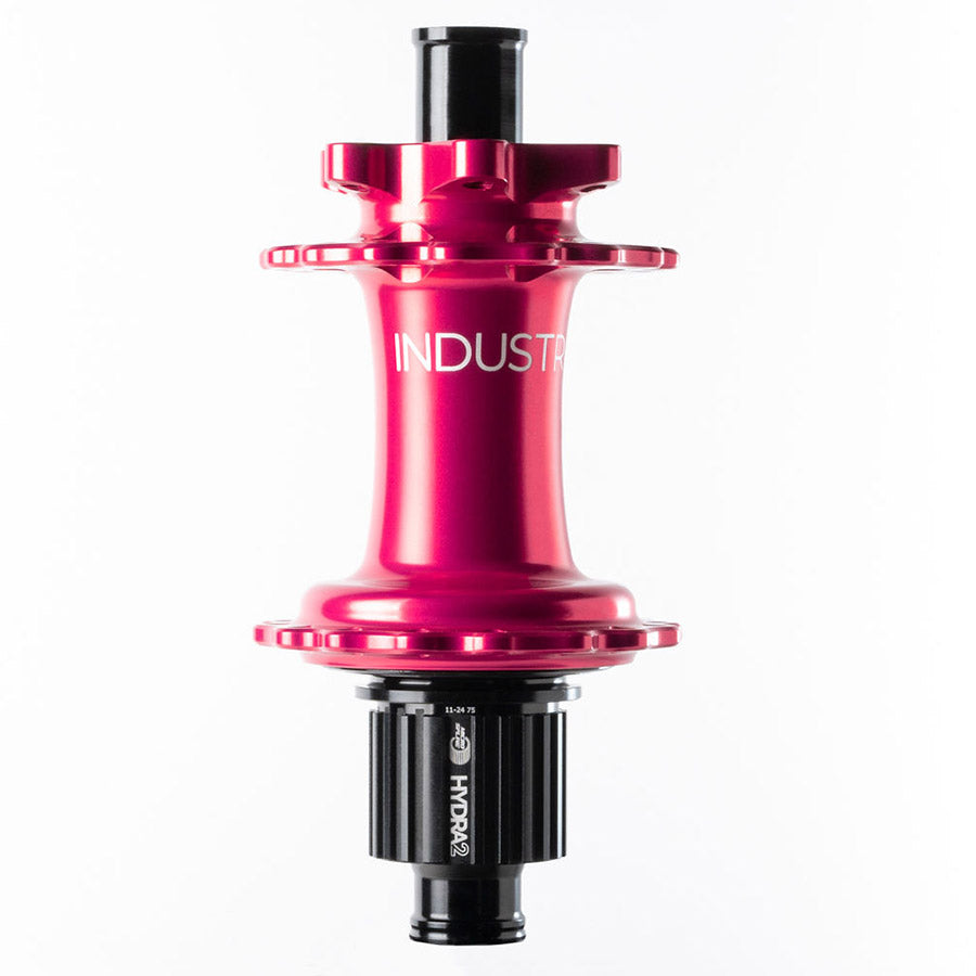 Industry Nine Hydra 2 Boost MicroSpline disc hub with 32h black aluminum body, 12mm thru-axle, Shimano Micro Spline compatibility