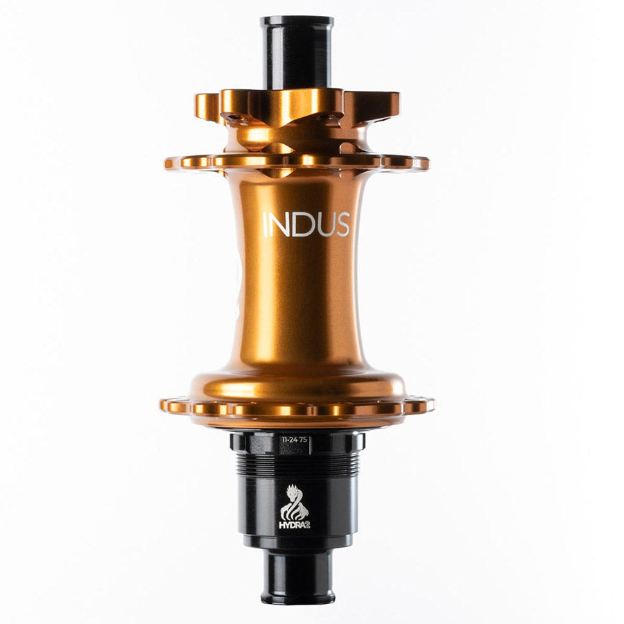 Industry Nine Hydra 2 Boost XD disc hub in black, 32-hole, 12mm thru-axle, SRAM XD freehub for mountain bike wheels.