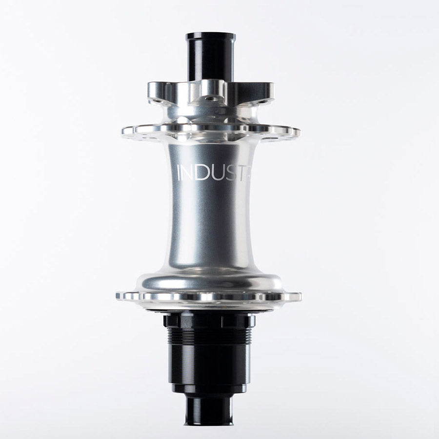 Industry Nine Hydra 2 Boost XD disc hub with 32h, 12mm TA, 148mm spacing, black finish, compatible with SRAM XD drive.