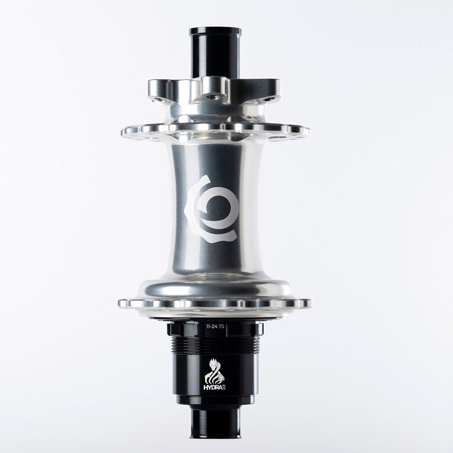 Industry Nine Hydra 2 Boost XD disc hub in black, 32h, 12mm TA, 148mm, compatible with SRAM XD mountain bike wheels.
