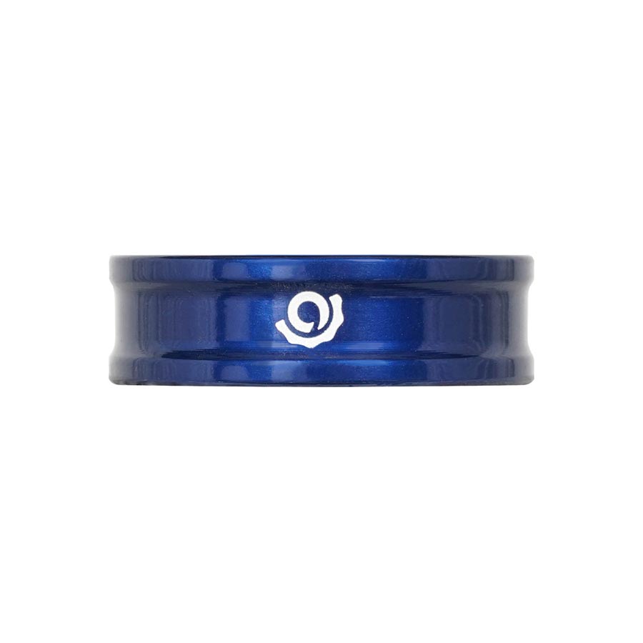 Three turquoise aluminum iRiX headset spacers by Industry Nine, 5mm thick, for bike headset assembly.
