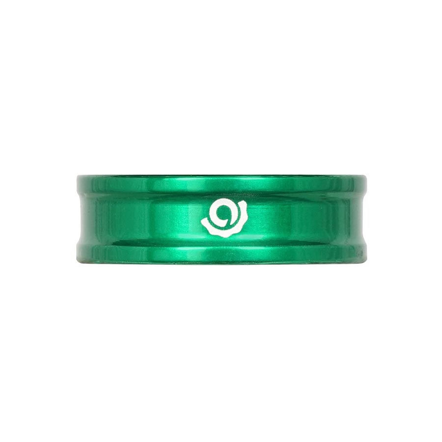 Set of three turquoise aluminum iRiX headset spacers by Industry Nine, 5mm thick.