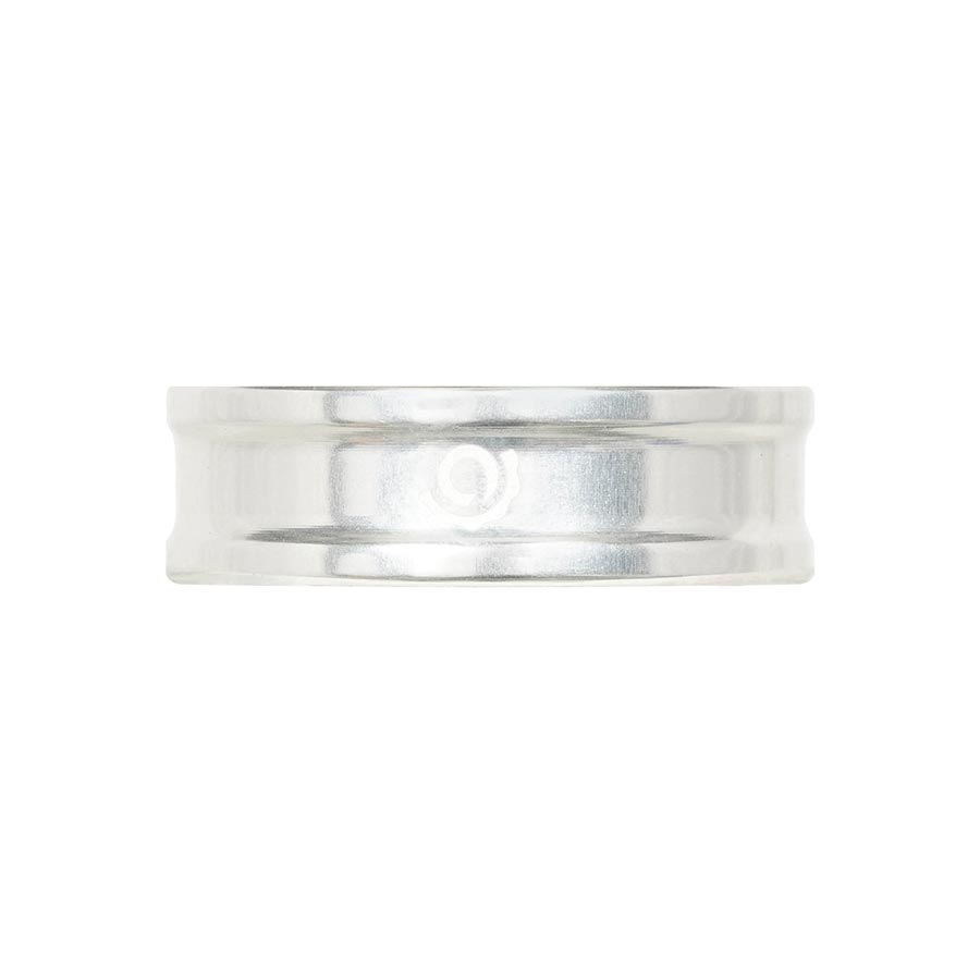 Set of three turquoise aluminum Industry Nine iRiX headset spacers, 5mm height for bicycle handlebar and fork fitting.