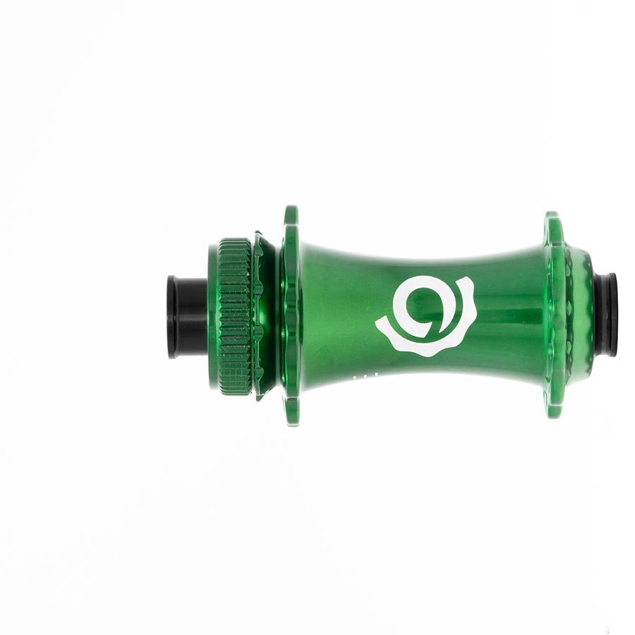 Industry Nine Solix G Classic front disc hub with 24h 12mm TA 100mm black finish, featuring durable design and precise engineering.