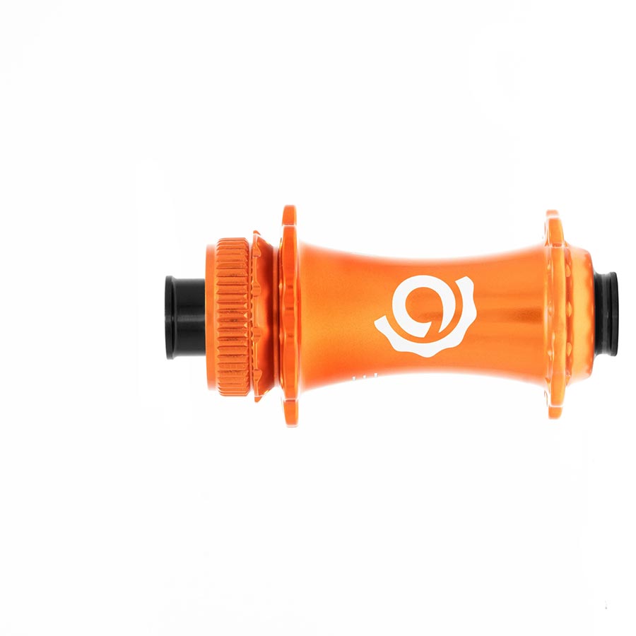 Industry Nine Solix G Classic front disc hub in black, 24h, 12mm thru-axle, 100mm spacing, showcasing sleek design.