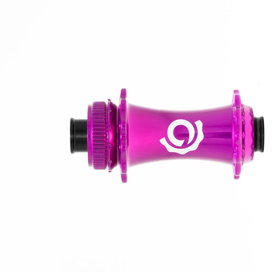 Industry Nine Solix G Classic front disc hub with 24h 12mm thru-axle in black, showcasing durable alloy construction.