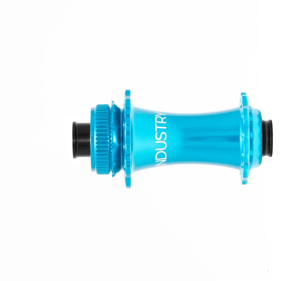 Black Industry Nine Solix G Classic front disc hub with 24h, 12mm thru-axle, 100mm spacing, for mountain bike wheels.