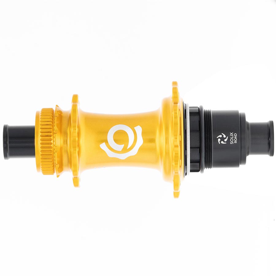 Industry Nine Solix G Classic Rear XD-R disc hub with 24h, 12mm TA, 142mm spacing in black, designed for mountain bikes.