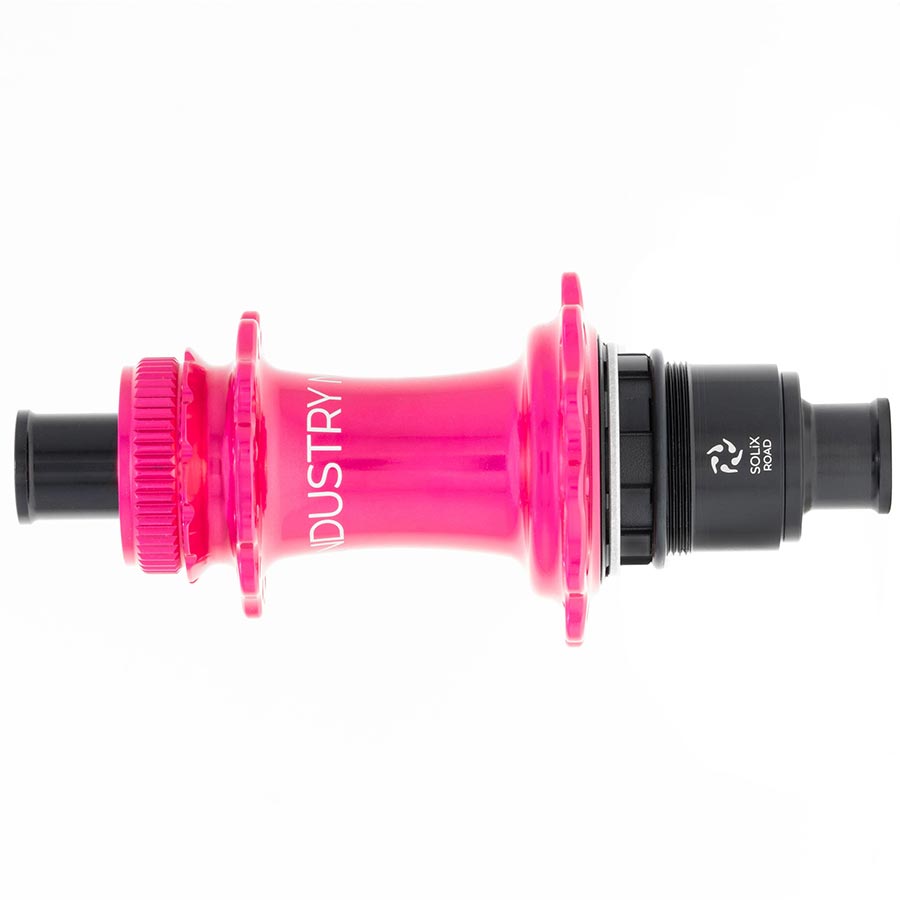 Industry Nine Solix G Classic Rear XD-R disc hub with 24H 12mm TA 142mm spacing in black, featuring durable construction and high performance.