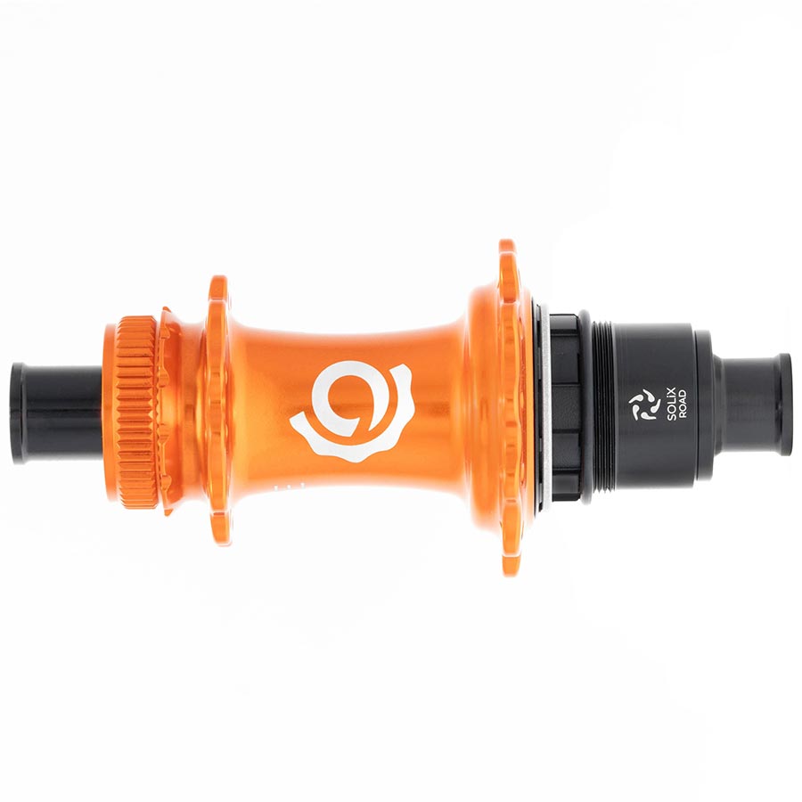 Industry Nine Solix G Classic Rear XD-R disc hub with 24h 12mm TA 142mm SRAM XD-R black, showcasing the hub's design and build.