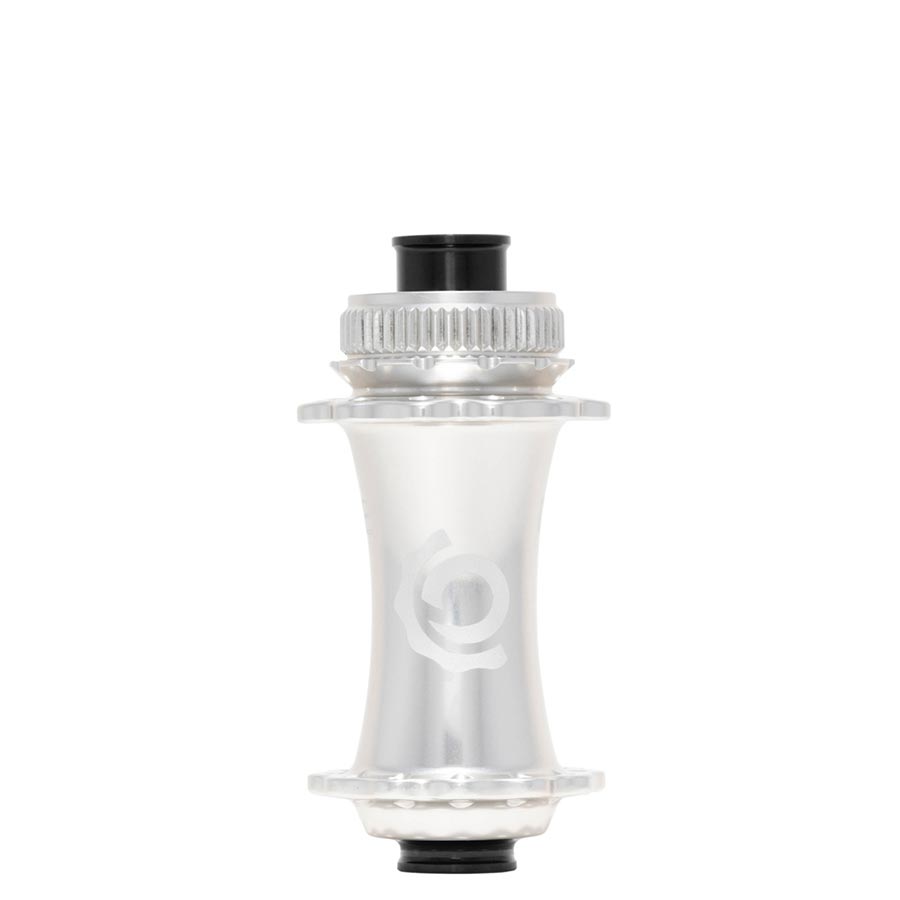 Industry Nine Solix M Classic front disc hub in black with 24h, 15mm thru-axle, 110mm boost spacing, showcasing the hub body and flange.