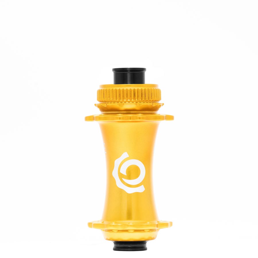 Industry Nine Solix M Classic front disc hub with 24H, 15mm thru axle, 110mm boost spacing in black.