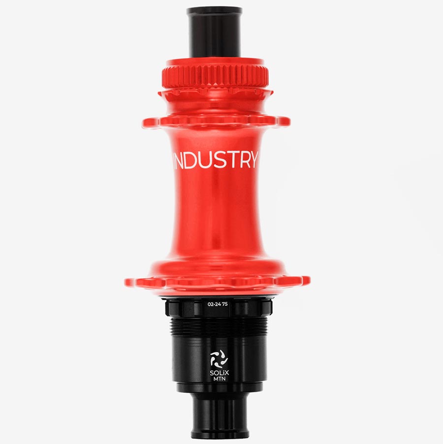 Industry Nine Solix M Classic Rear XD disc hub with 24h, 12mm TA, 148mm spacing, black finish, for SRAM XD drivetrains.