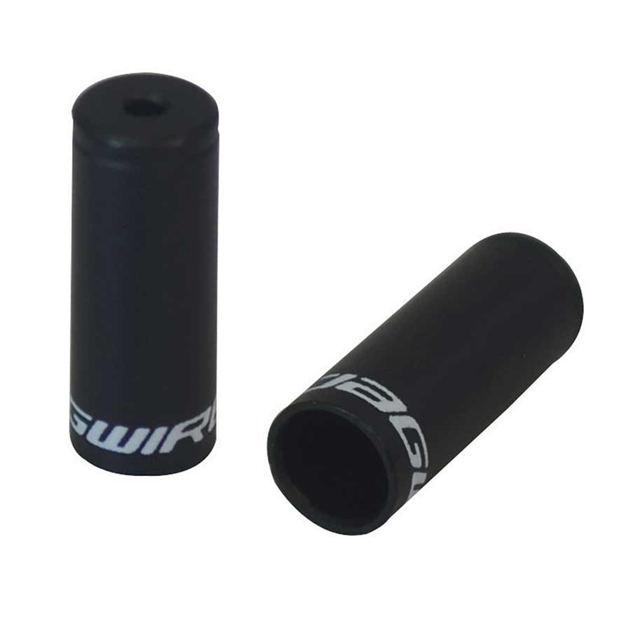 Black 4mm sealed end caps for bicycle cable ferrules by Jagwire, shown in a pack of 100 units.