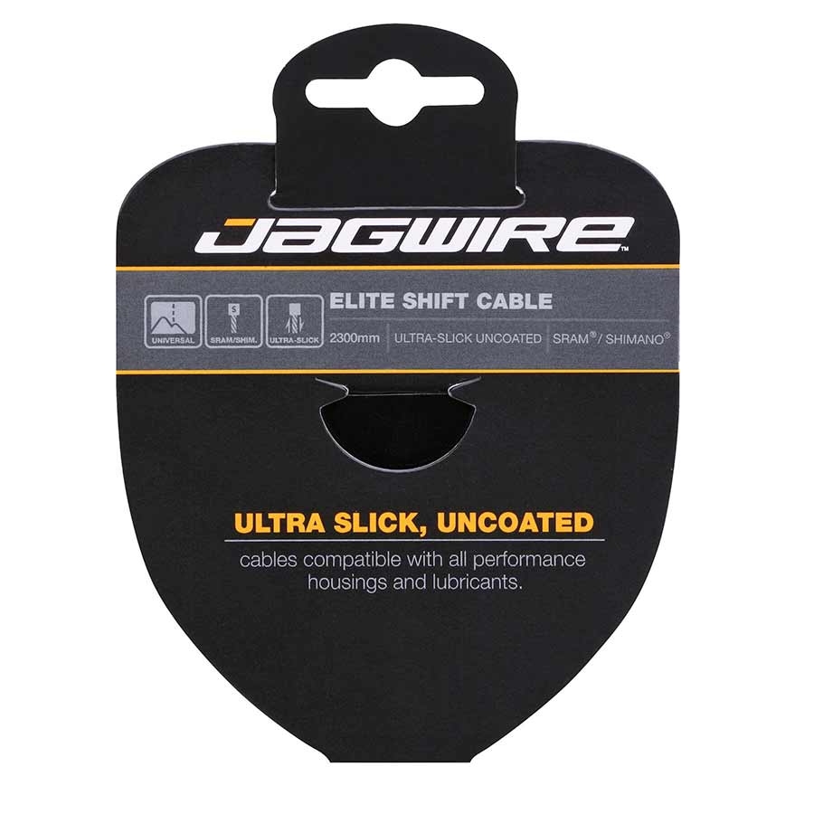 Jagwire Elite Ultra Slick Shift Cable for Shimano and Sram shifters, high-performance bike gear shifting cable.