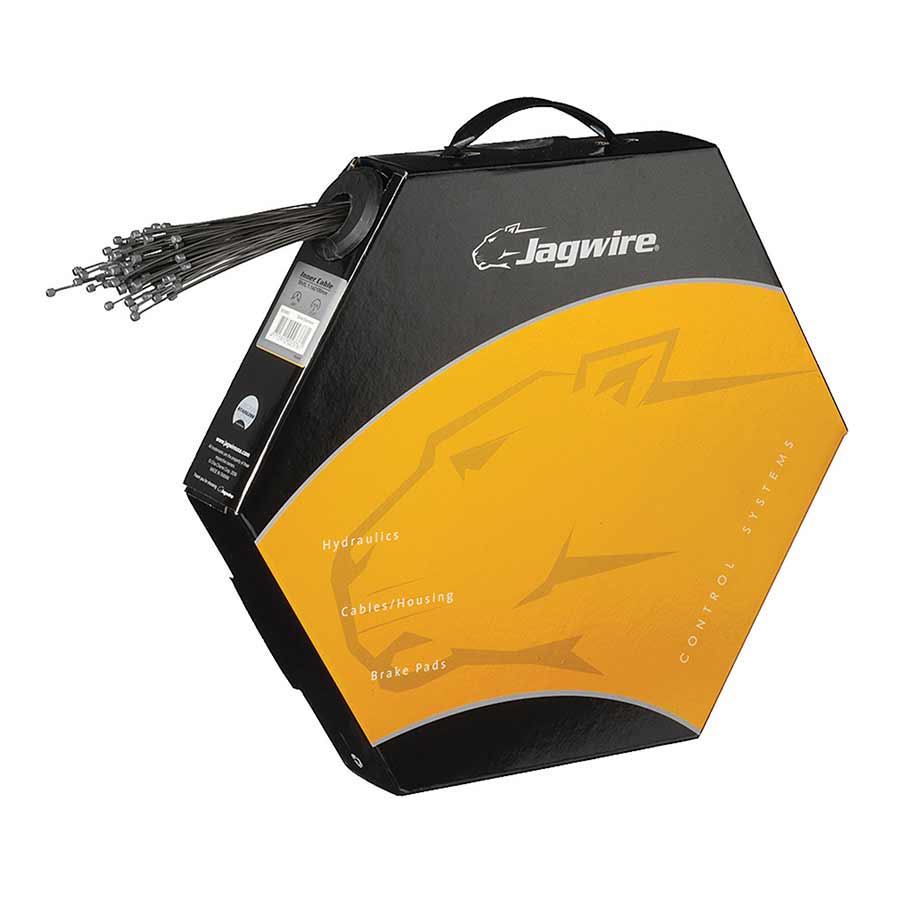 Jagwire Slick Shifter Cables for SRAM and Shimano, stainless steel, 2300mm length, box of 100 bike gear cables.