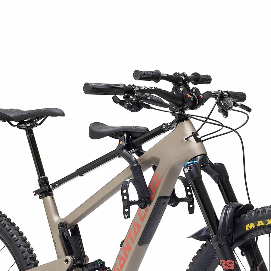 Kids Ride Shotgun Pro Seat Combo Box for baby seats, includes MTB seat, handlebar, and black color, suitable for kids' bikes.