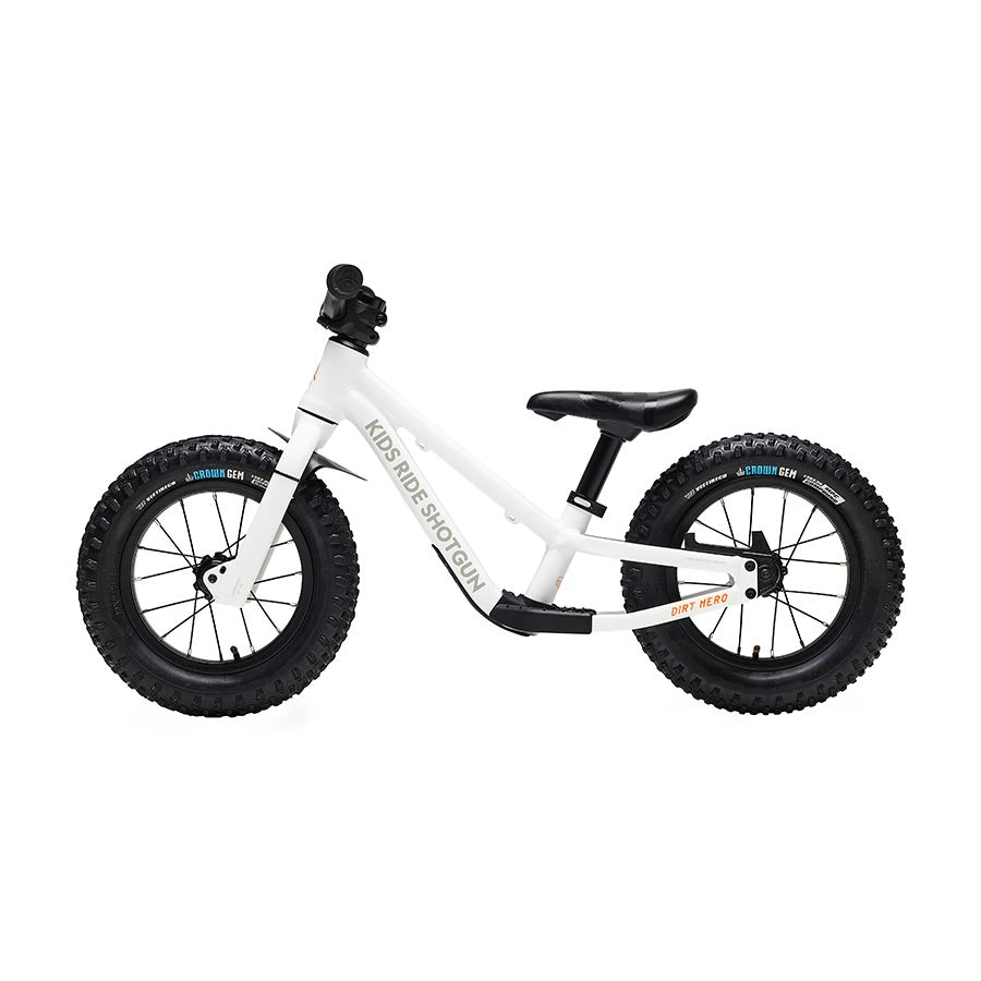 Kids Ride Shotgun, Dirt Hero 12'', Push Bike, 12-1/2'', Without Brake, White