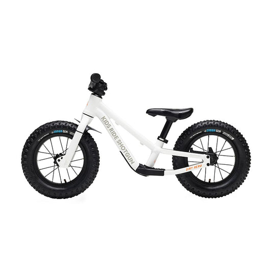Kids Ride Shotgun, Dirt Hero 12'', Push Bike, 12-1/2'', Without Brake, White