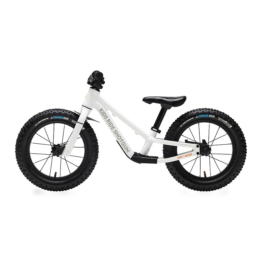 Kids Ride Shotgun, Dirt Hero 14'', Push Bike, 14'', Without Brake, White