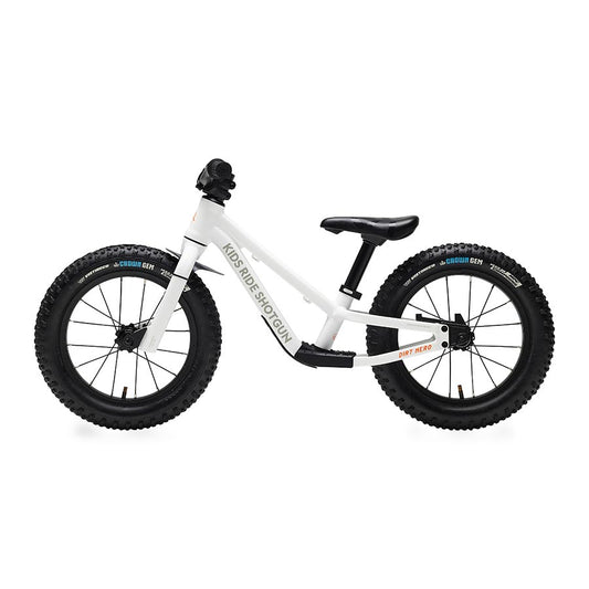 Kids Ride Shotgun, Dirt Hero 14'', Push Bike, 14'', Without Brake, White