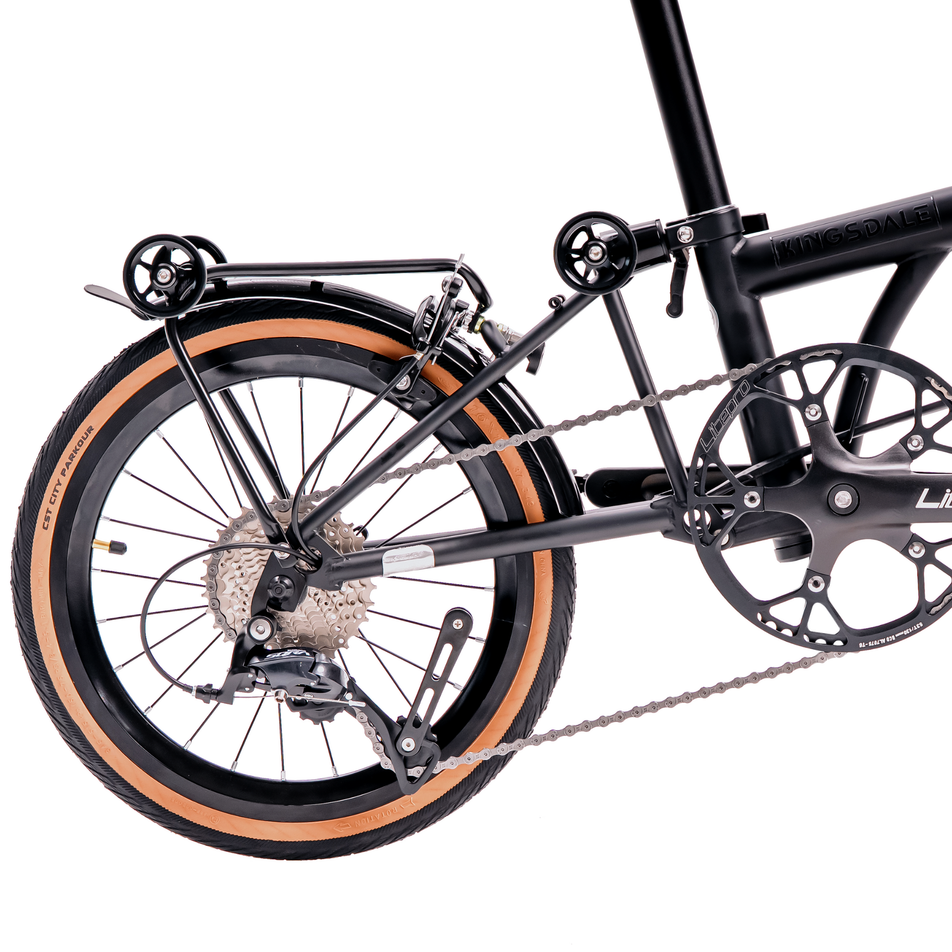 Kingsdale C9 urban city bicycle, black frame with ergonomic handlebars and urban tires, designed for city commuting.