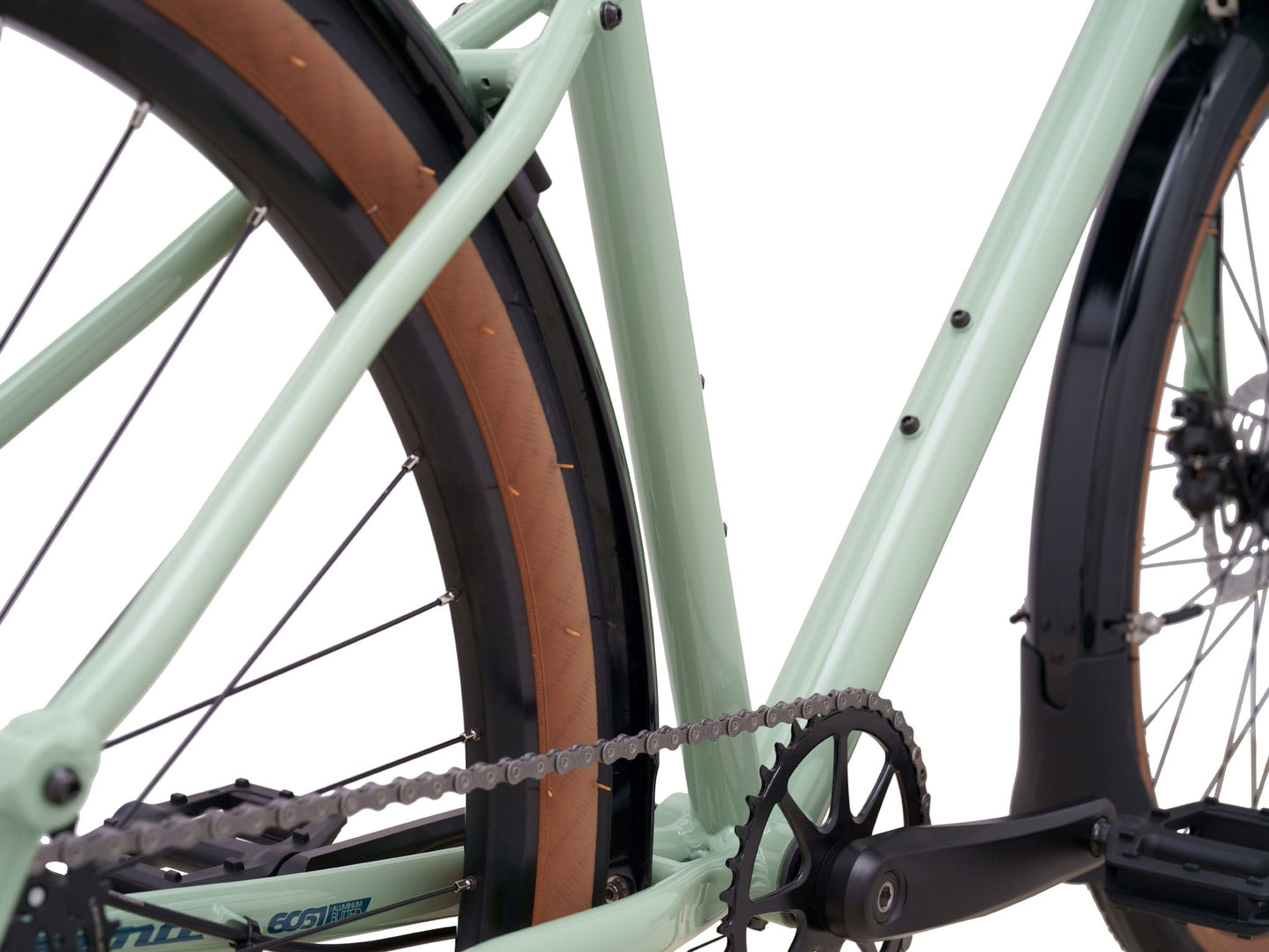 Kona Dew DL urban city bicycle with black frame, front suspension, and 700c wheels, ideal for city commuting and urban riding.