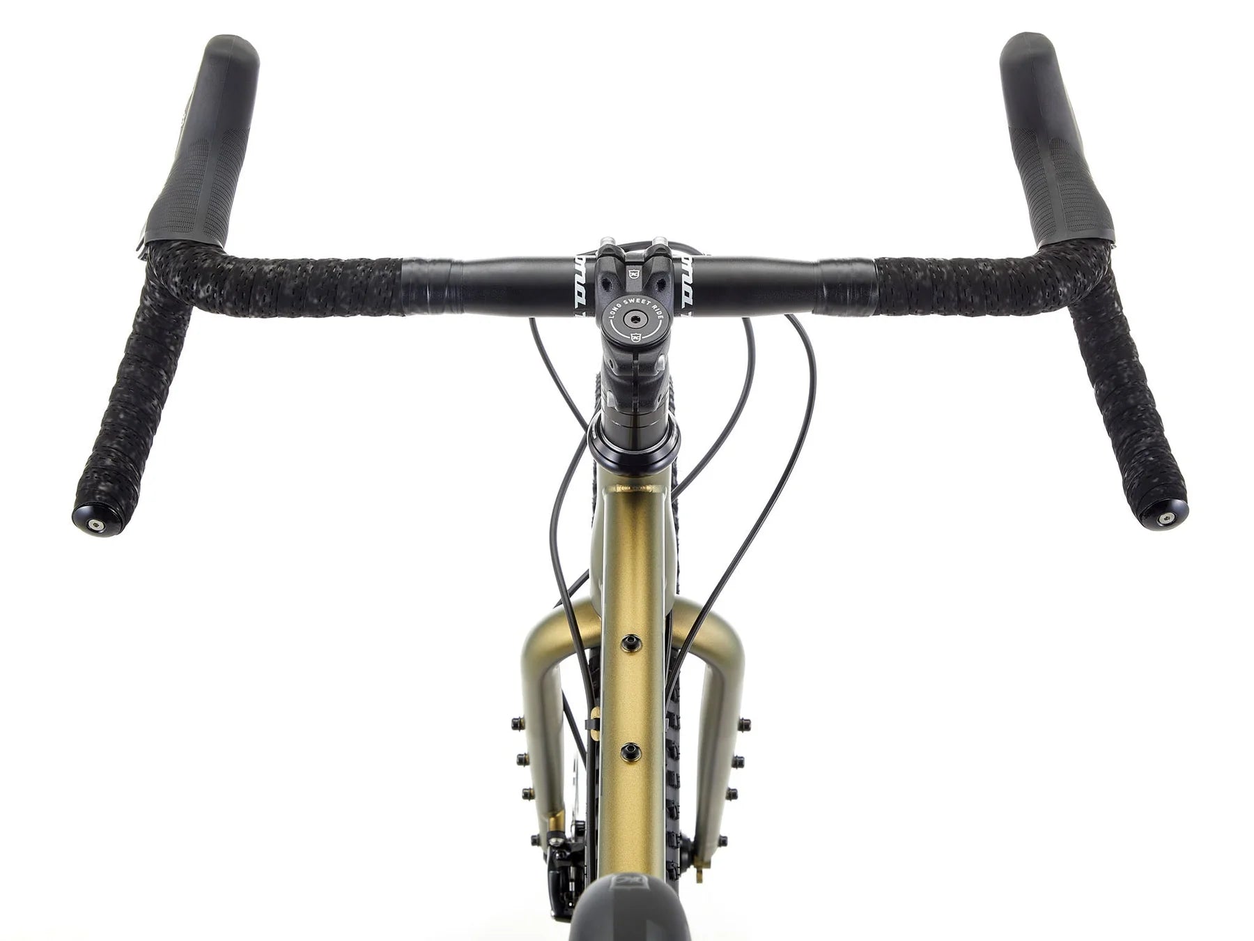 Kona Sutra LTD touring bike with drop handlebars, black frame, and multiple gears, designed for long-distance cycling.