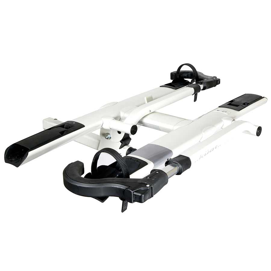 Kuat Sherpa 2.0 hitch rack in metallic black, designed for secure bike transportation on a vehicle’s hitch receiver.