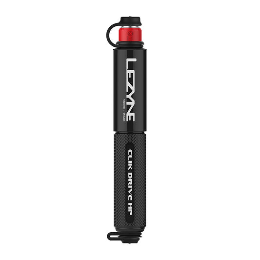 Lezyne CLIK DRIVE HP frame pump in black, compact bike pump with high-pressure capabilities for easy tire inflation.