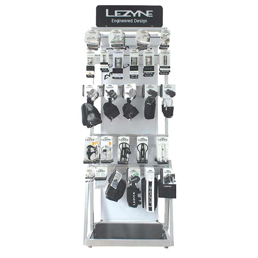 Lezyne, Aluminium Self standing POP display, silver, 2 sided