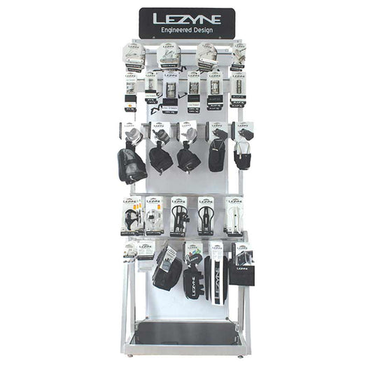 Lezyne, Aluminium Self standing POP display, silver, 2 sided