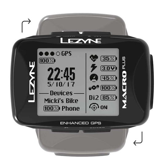 Lezyne, Macro Plus GPS, Computer, Computer Only, Black