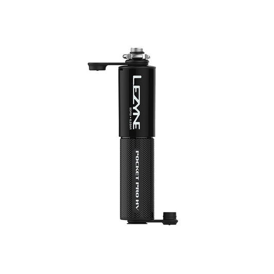 Lezyne Pocket Drive Pro HV frame pump in black, compact 152mm bike pump with ABS Flip Chuck for high-volume inflations.