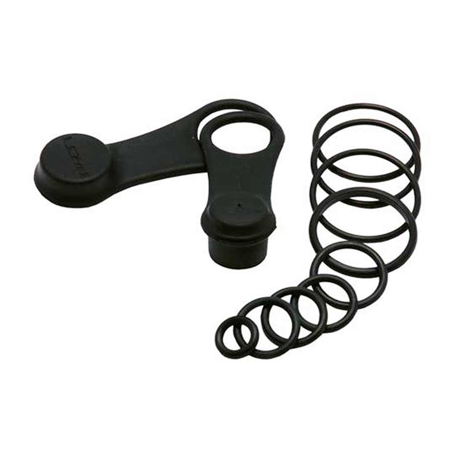 Lezyne hand pump spare parts seal kit for high-pressure bike pumps, includes replacement seals and accessories.