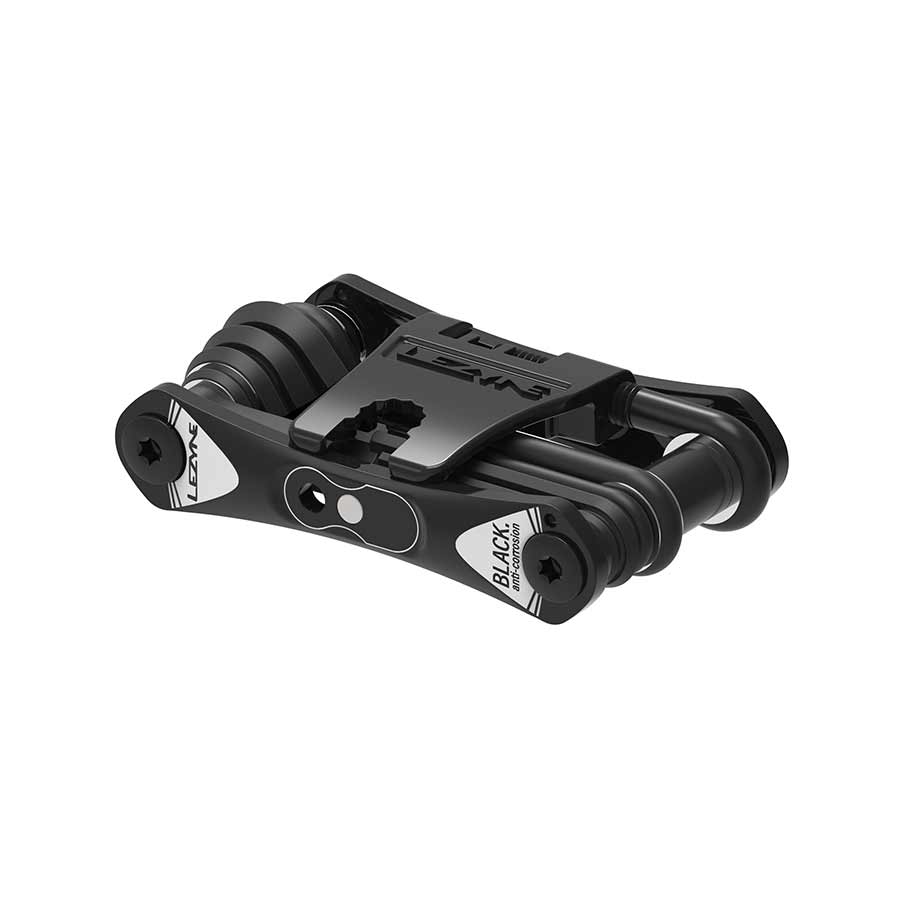 Lezyne RAP II multi-tool with six black tools, compact and versatile for bike repairs and maintenance.