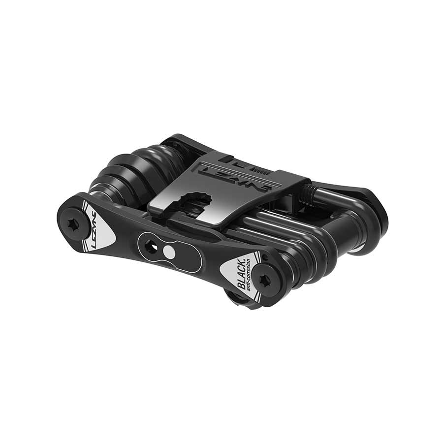 Lezyne RAP II multi-tool in black with 6 tools, compact and versatile for cycling repairs and adjustments.