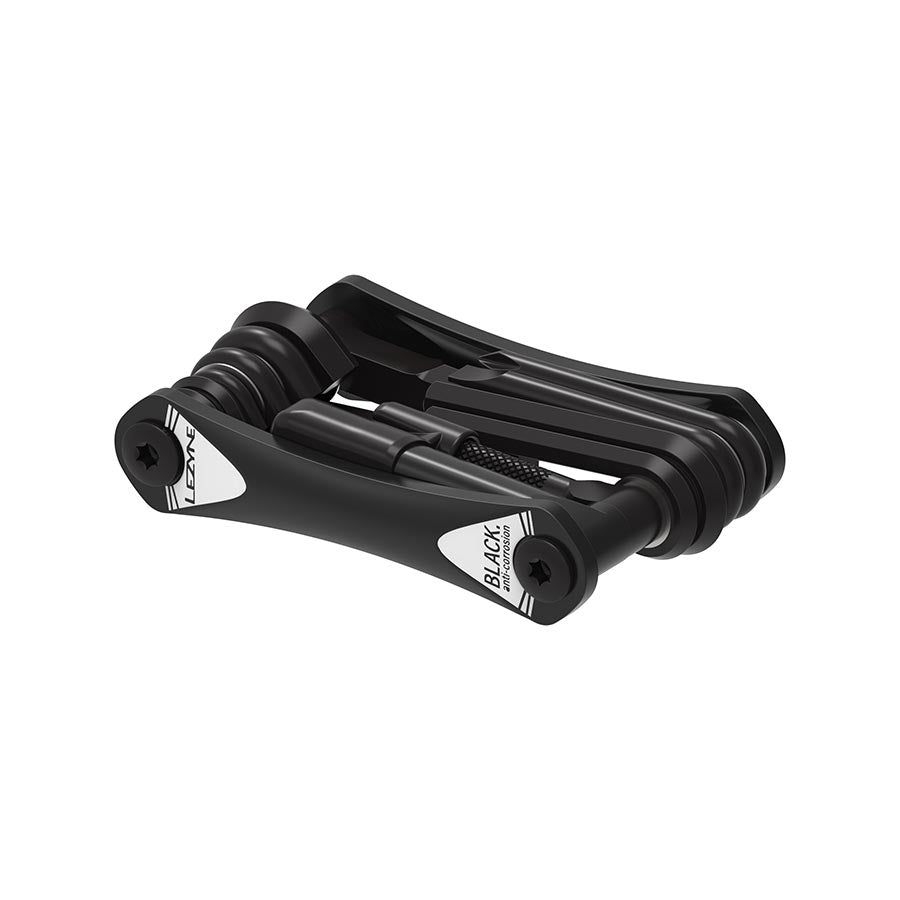 Lezyne RAP II multi-tool with six black tools, compact and versatile for bike repairs and adjustments.