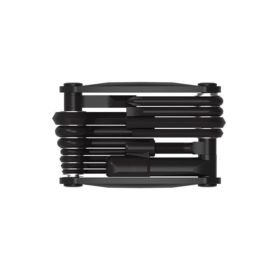 Lezyne RAP II multi-tool with six black tools, compact and versatile for cycling repairs and adjustments.