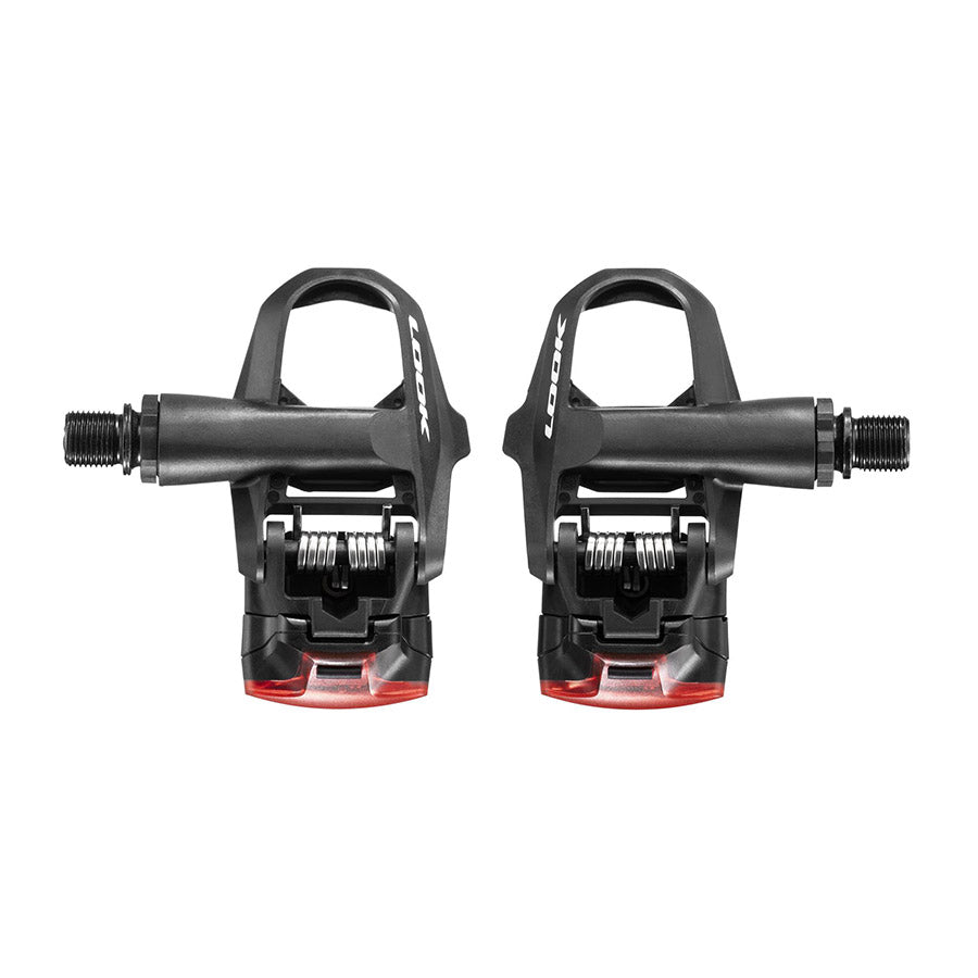 Look KEO 2 MAX Vision clipless road pedals with composite body and Cr-Mo spindle, black pair for cycling.