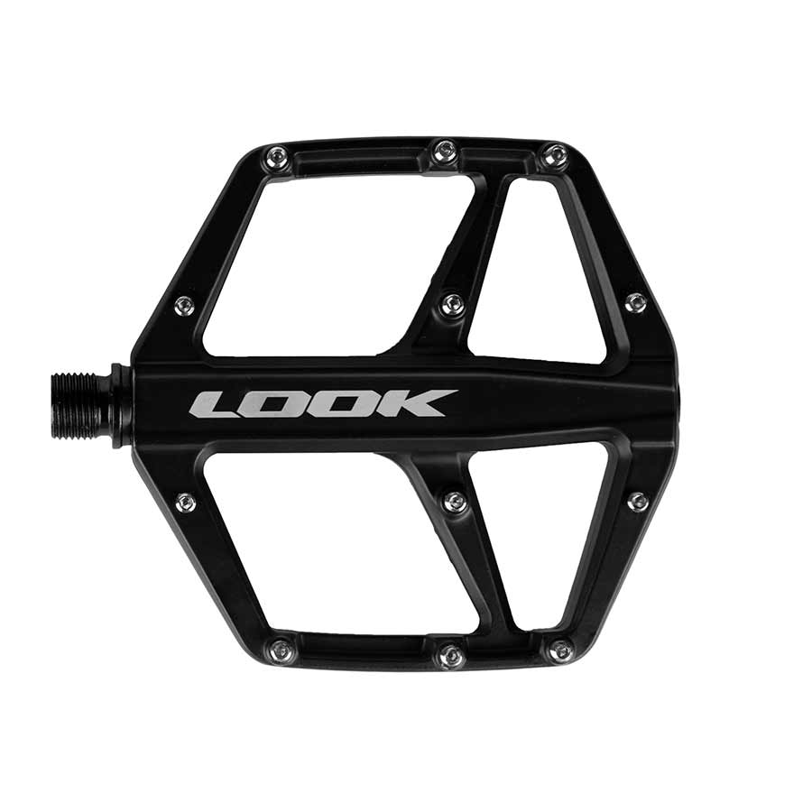 Look Trail Roc platform pedals with black body and silver accents, designed for mountain biking and durable performance.