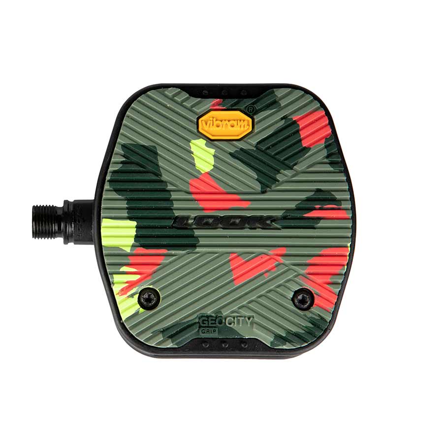 Black Look Geo City Grip platform pedals with textured foot surface, designed for secure cycling grip.