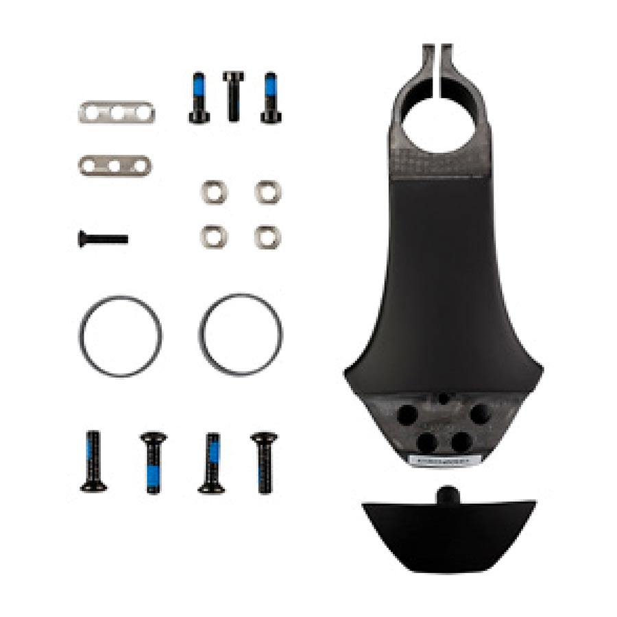 Look Combo Aero threadless stem, 80mm length, black, for 1-1/8 inch steerers, lightweight and aerodynamic bicycle stem.