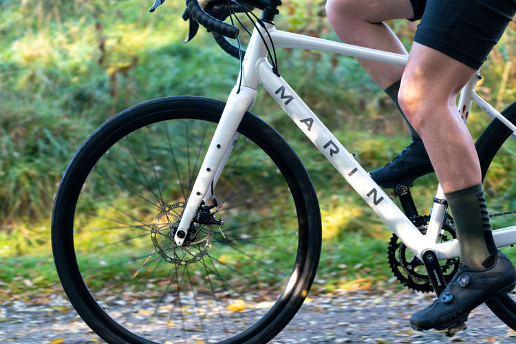 Marin Gestalt 1 beyond road bike with 50cm frame, black and gray design, featuring drop handlebars and knobby tires.
